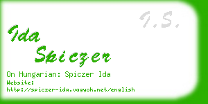 ida spiczer business card